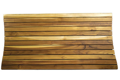40" Brown Teak Slat Non Slip Bath Mat HomeRoots