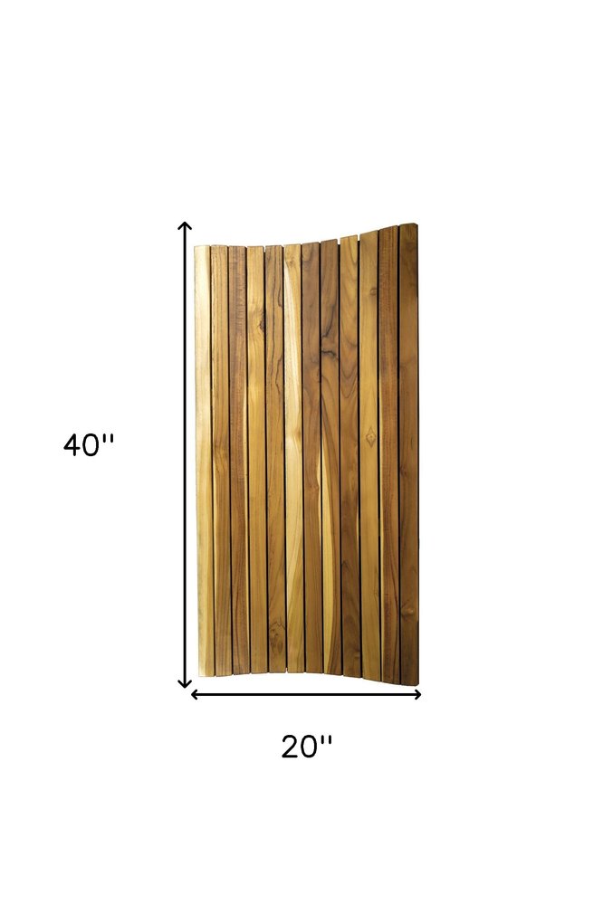40" Brown Teak Slat Non Slip Bath Mat HomeRoots