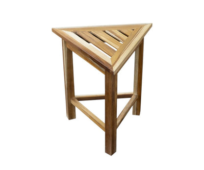 15" Brown Teak Corner Shower Bench HomeRoots