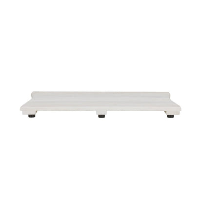 23" White Teak Slat Non Slip Bath Mat HomeRoots
