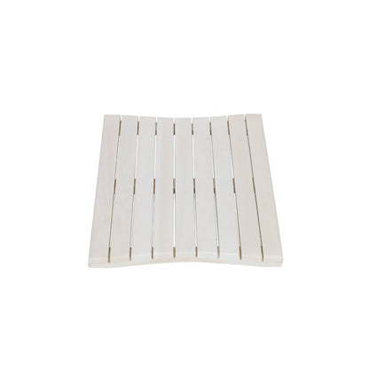23" White Teak Slat Non Slip Bath Mat HomeRoots