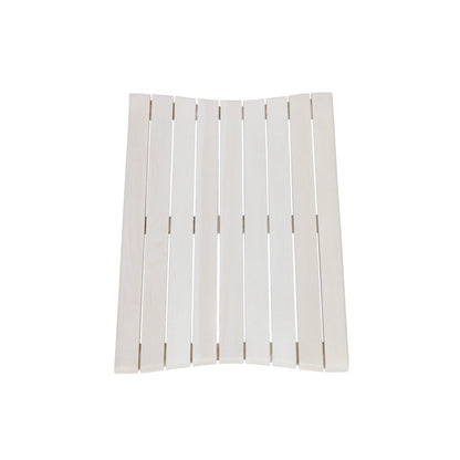 23" White Teak Slat Non Slip Bath Mat HomeRoots