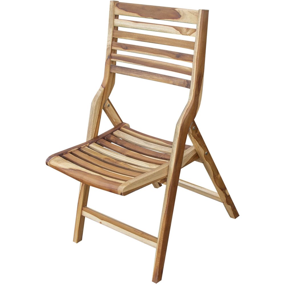 22" Brown Solid Wood Outdoor Folding Dining Chair HomeRoots