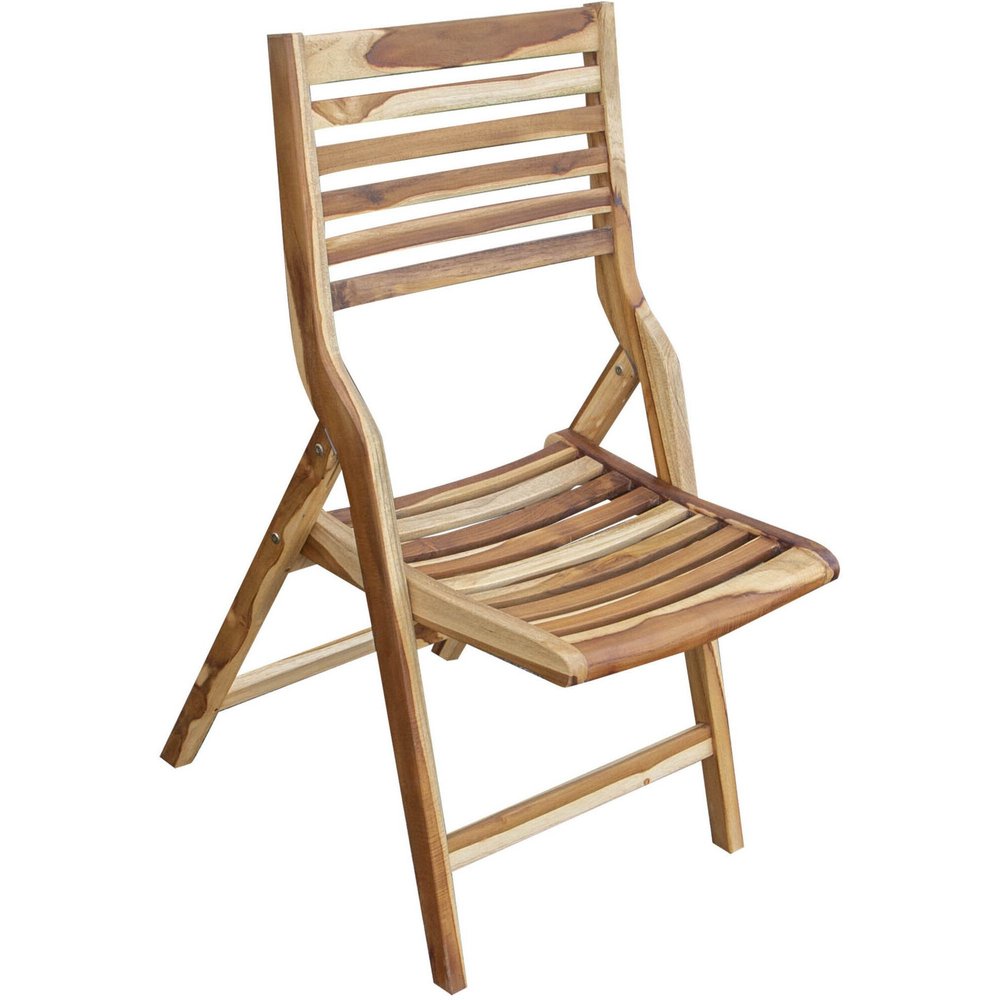 22" Brown Solid Wood Outdoor Folding Dining Chair HomeRoots