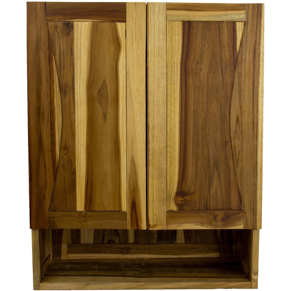 24" Brown Solid Wood Wall Mounted Accent Cabinet HomeRoots