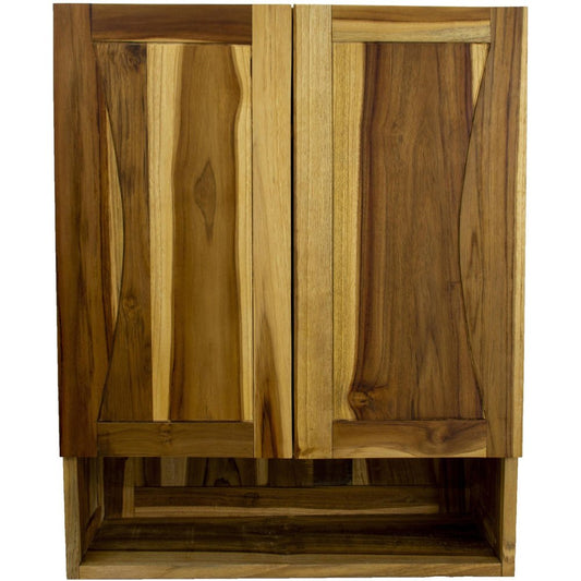 24" Brown Solid Wood Wall Mounted Accent Cabinet HomeRoots