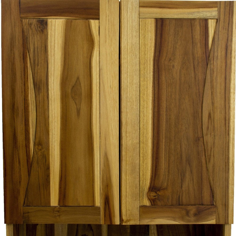 24" Brown Solid Wood Wall Mounted Accent Cabinet — view 3