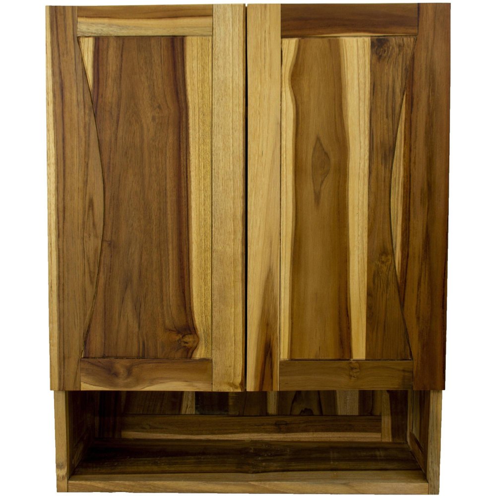 24" Brown Solid Wood Wall Mounted Accent Cabinet HomeRoots