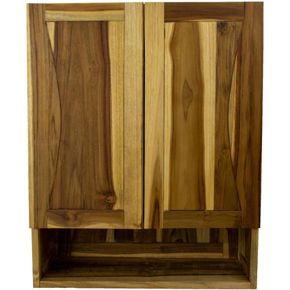 24" Brown Solid Wood Wall Mounted Accent Cabinet HomeRoots