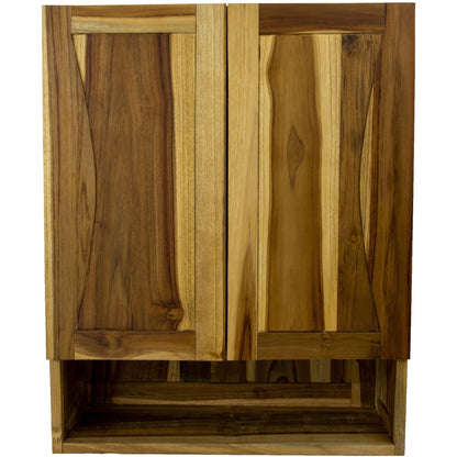 24" Brown Solid Wood Wall Mounted Accent Cabinet HomeRoots
