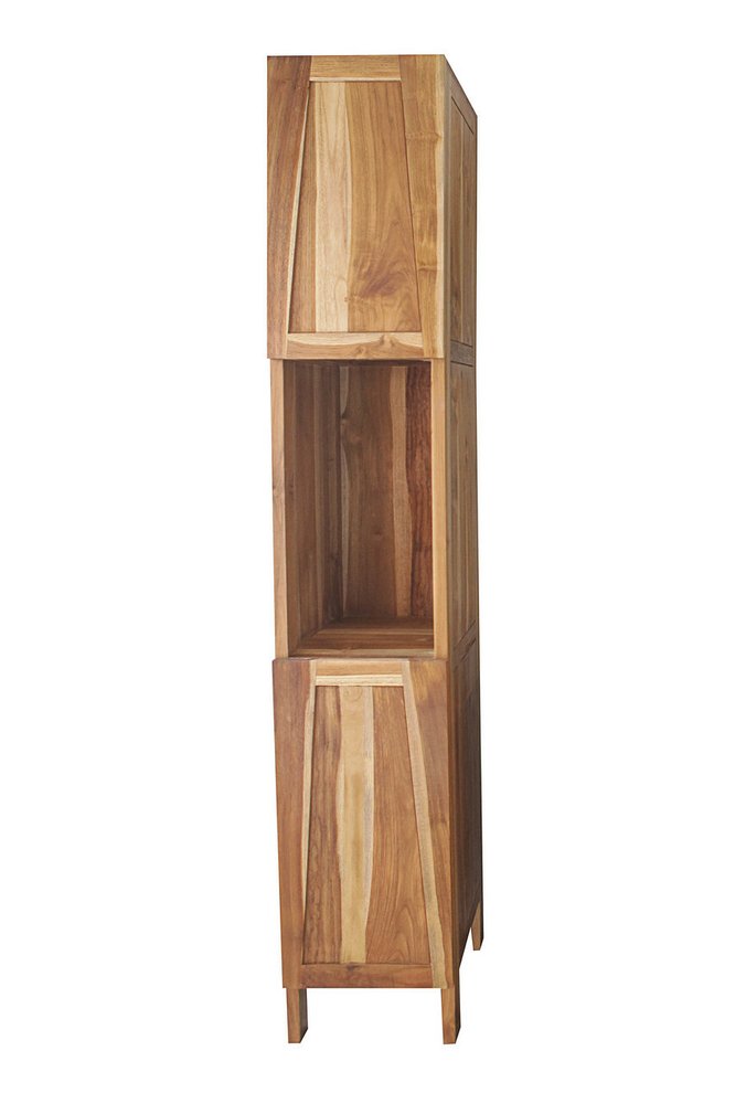 14" Brown Wood Shaker Style Double Door Linen Cabinet — view 5