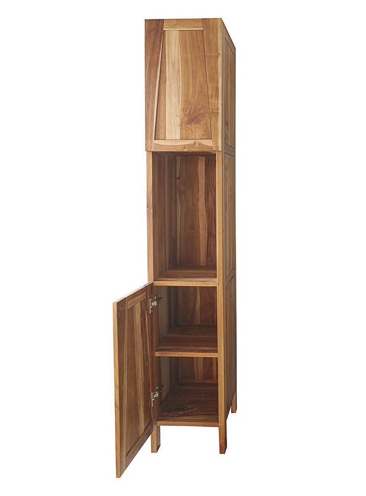 14" Brown Wood Shaker Style Double Door Linen Cabinet HomeRoots