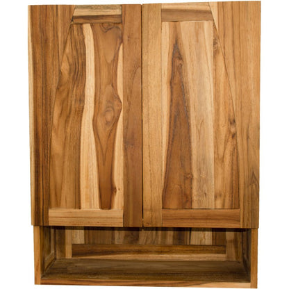 24" Brown Solid Wood Frame Wall Mounted Accent Cabinet HomeRoots