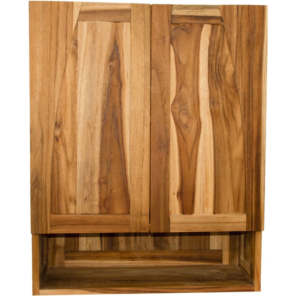 24" Brown Solid Wood Frame Wall Mounted Accent Cabinet HomeRoots
