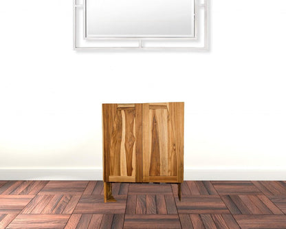 24" Brown Solid Wood Frame Wall Mounted Accent Cabinet HomeRoots