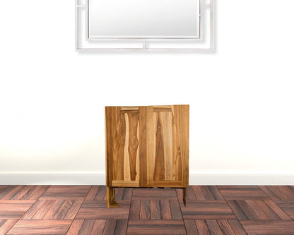 24" Brown Solid Wood Frame Wall Mounted Accent Cabinet HomeRoots
