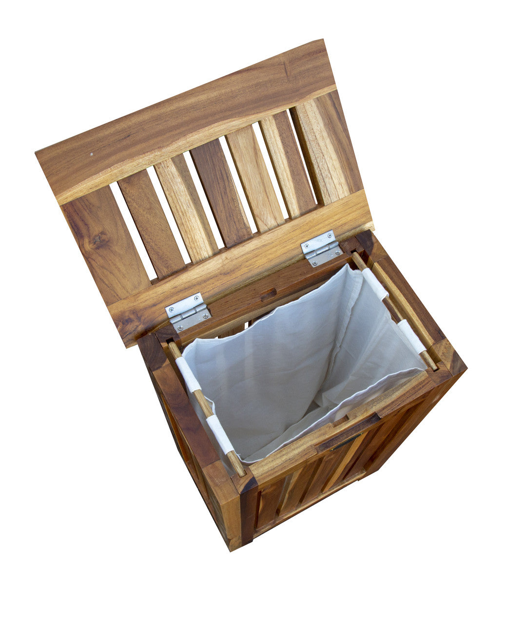24" Brown Solid Wood Laundry Hamper With Lid HomeRoots