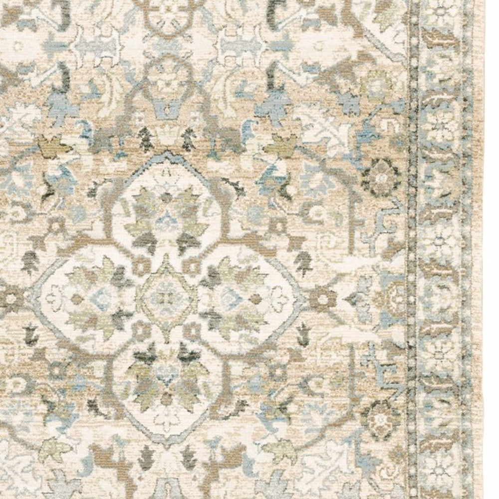 2'X3' Beige And Ivory Medallion Area Rug