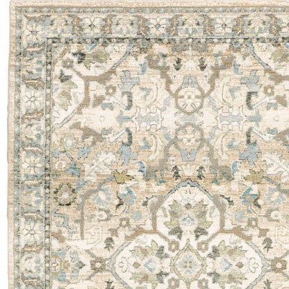 2'X3' Beige And Ivory Medallion Area Rug