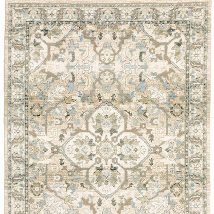 2'X3' Beige And Ivory Medallion Area Rug