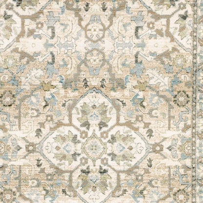 2'X3' Beige And Ivory Medallion Area Rug