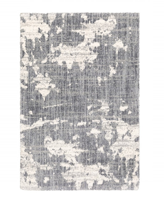 9' X 12' Grey And Ivory Grey Matter Area Rug - 118.11" (H) x 153.54" (W) x 1.57" (D)