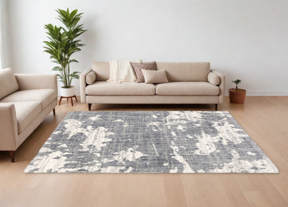 9' X 12' Grey And Ivory Grey Matter Area Rug - 118.11" (H) x 153.54" (W) x 1.57" (D)