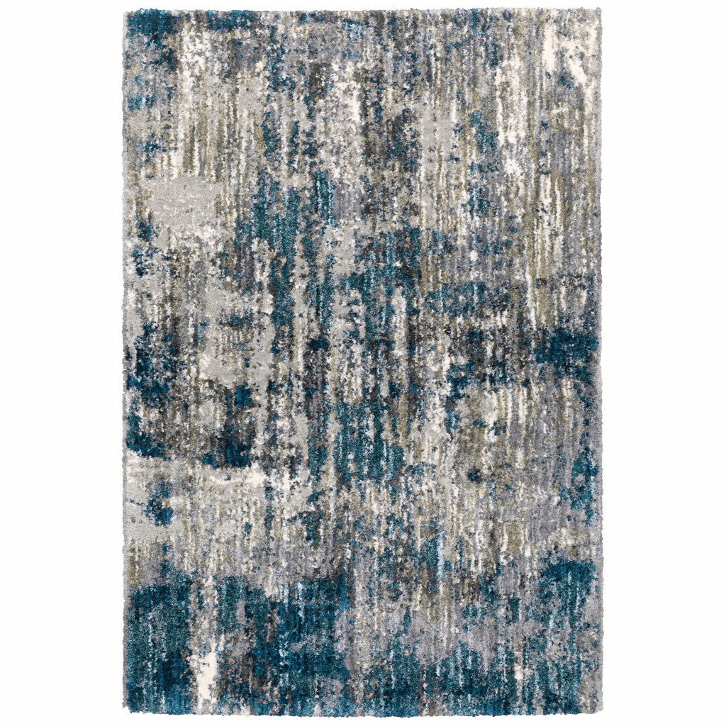 9' X 12' Grey And Blue Grey Skies Area Rug - 118.11" (H) x 153.54" (W) x 1.57" (D)