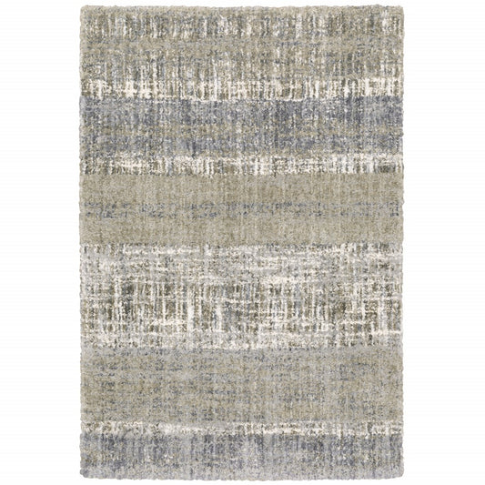 4' X 6' Grey And Ivory Abstract Lines Area Rug - 46.06" (H) x 64.96" (W) x 1.57" (D)