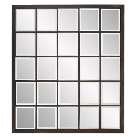 Rectangular Antique Black Finish Mirror With Beveled Edge HomeRoots