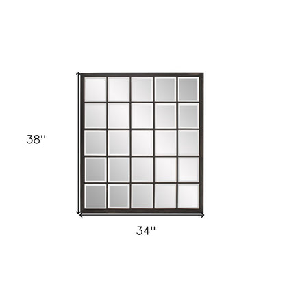 Rectangular Antique Black Finish Mirror With Beveled Edge HomeRoots