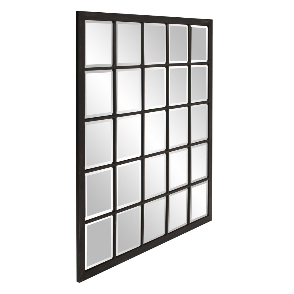 Rectangular Antique Black Finish Mirror With Beveled Edge HomeRoots
