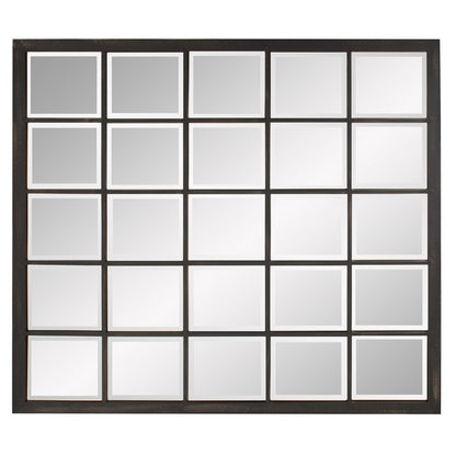 Rectangular Antique Black Finish Mirror With Beveled Edge HomeRoots