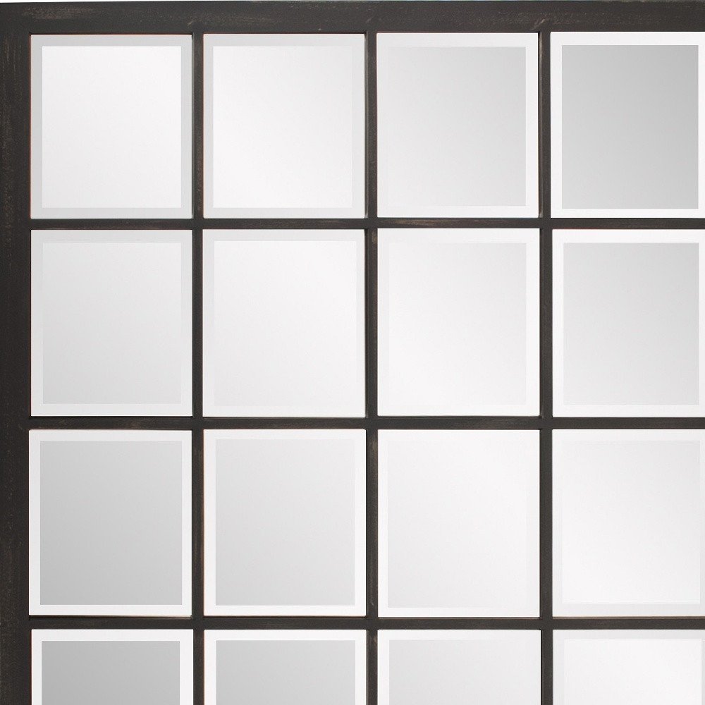 Rectangular Antique Black Finish Mirror With Beveled Edge HomeRoots
