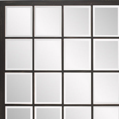 Rectangular Antique Black Finish Mirror With Beveled Edge HomeRoots