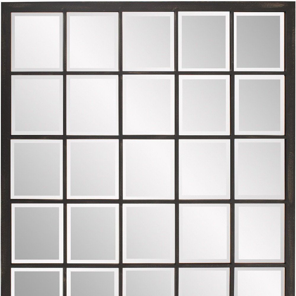 Rectangular Antique Black Finish Mirror With Beveled Edge HomeRoots