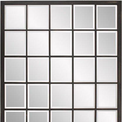 Rectangular Antique Black Finish Mirror With Beveled Edge HomeRoots