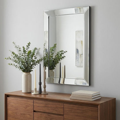 36" Glass Framed Accent Mirror HomeRoots