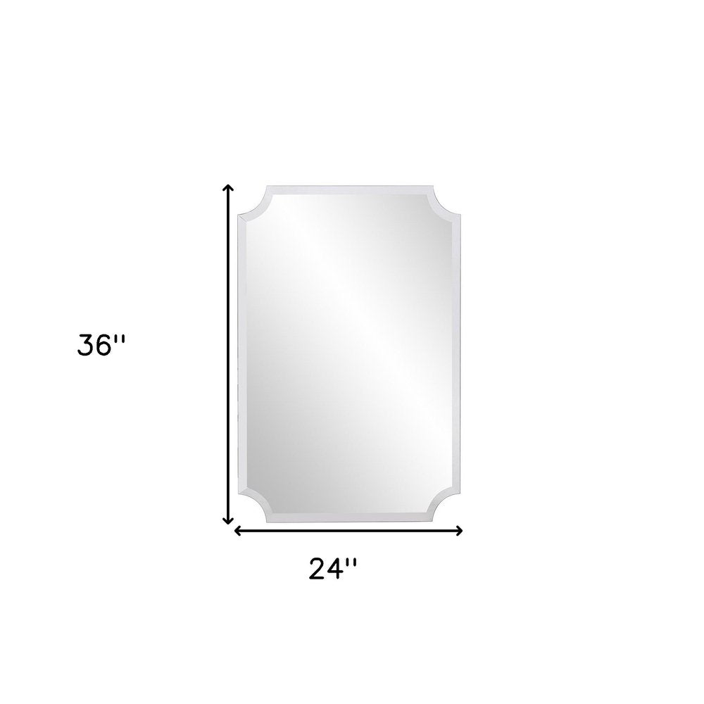 36" Rectangle With Scalloped Corner Unframed Accent Mirror HomeRoots