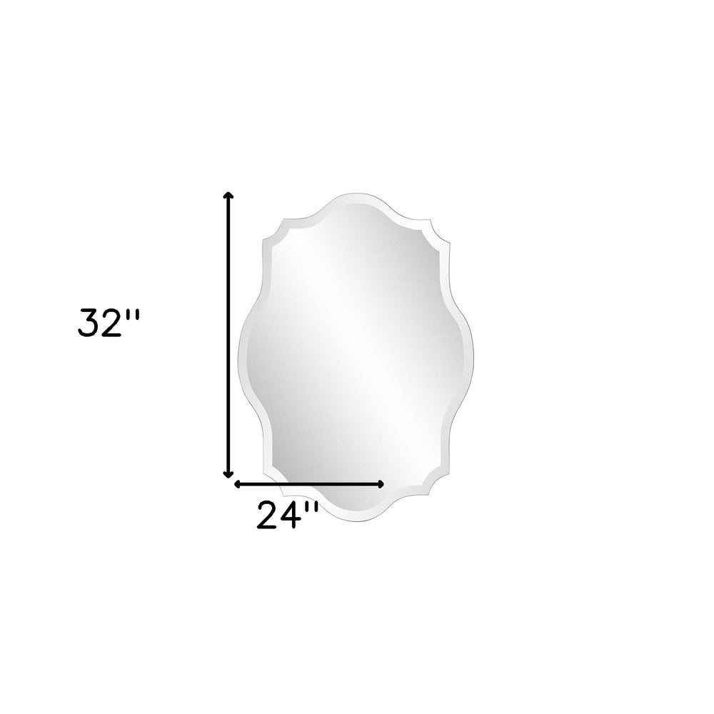 32" Clear Scalloped Edges Unframed Accent Mirror HomeRoots
