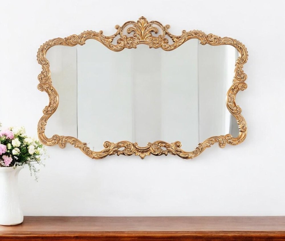 27" Gold Ornate Scroll Framed Accent Mirror HomeRoots