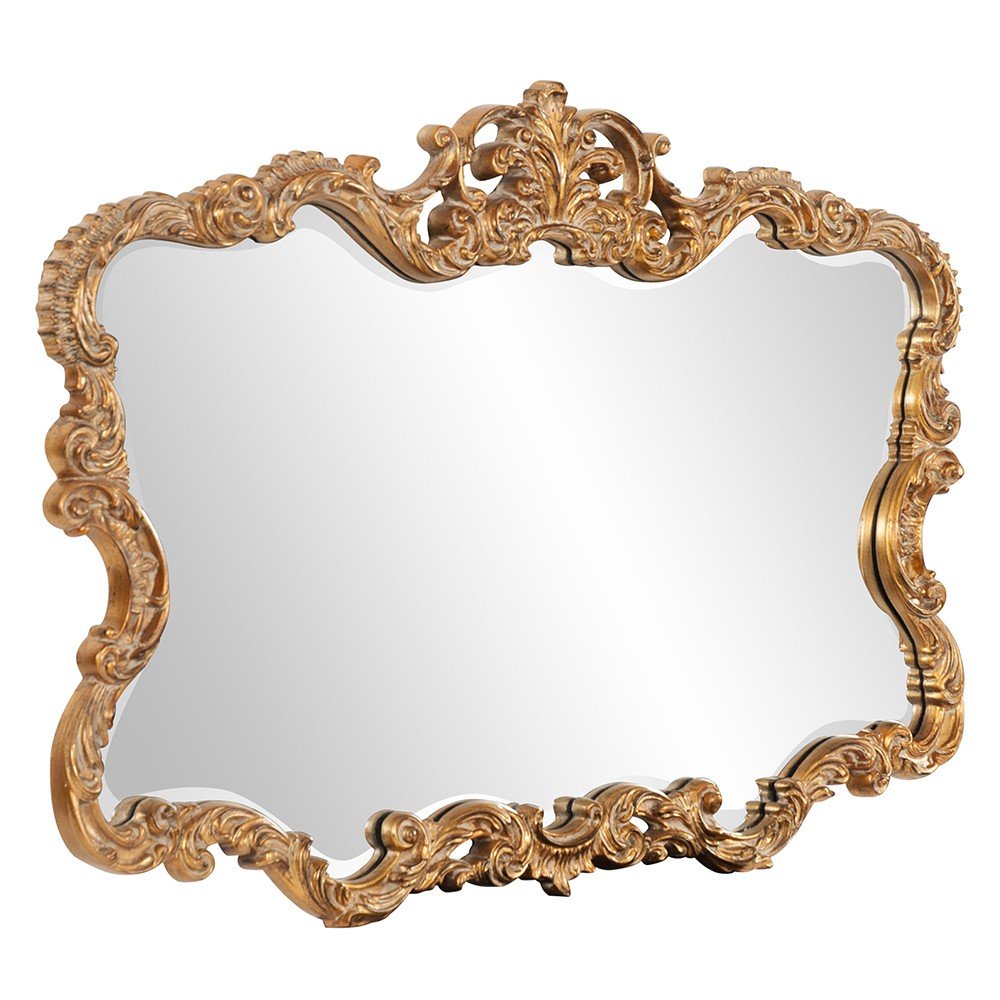 27" Gold Ornate Scroll Framed Accent Mirror HomeRoots