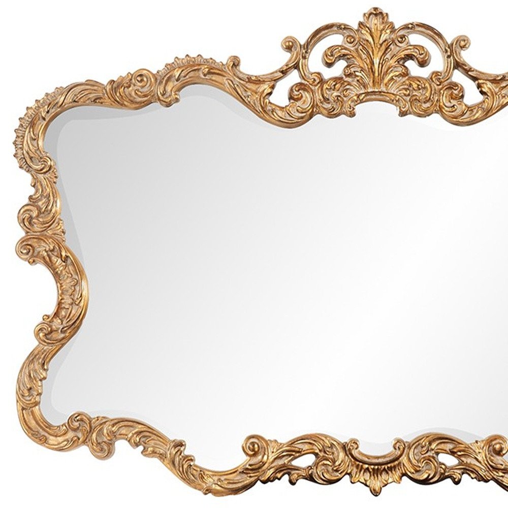 27" Gold Ornate Scroll Framed Accent Mirror HomeRoots