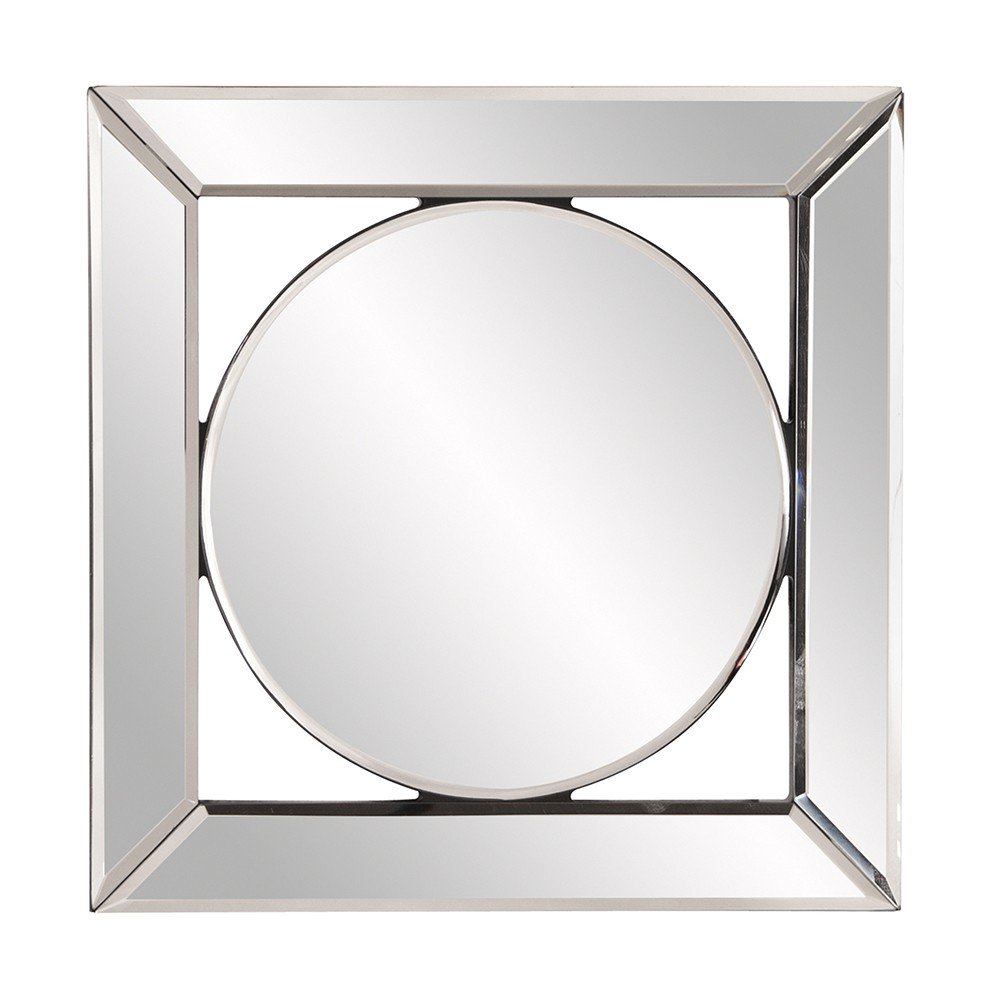 12" Round in Square Glass Framed Accent Mirror HomeRoots