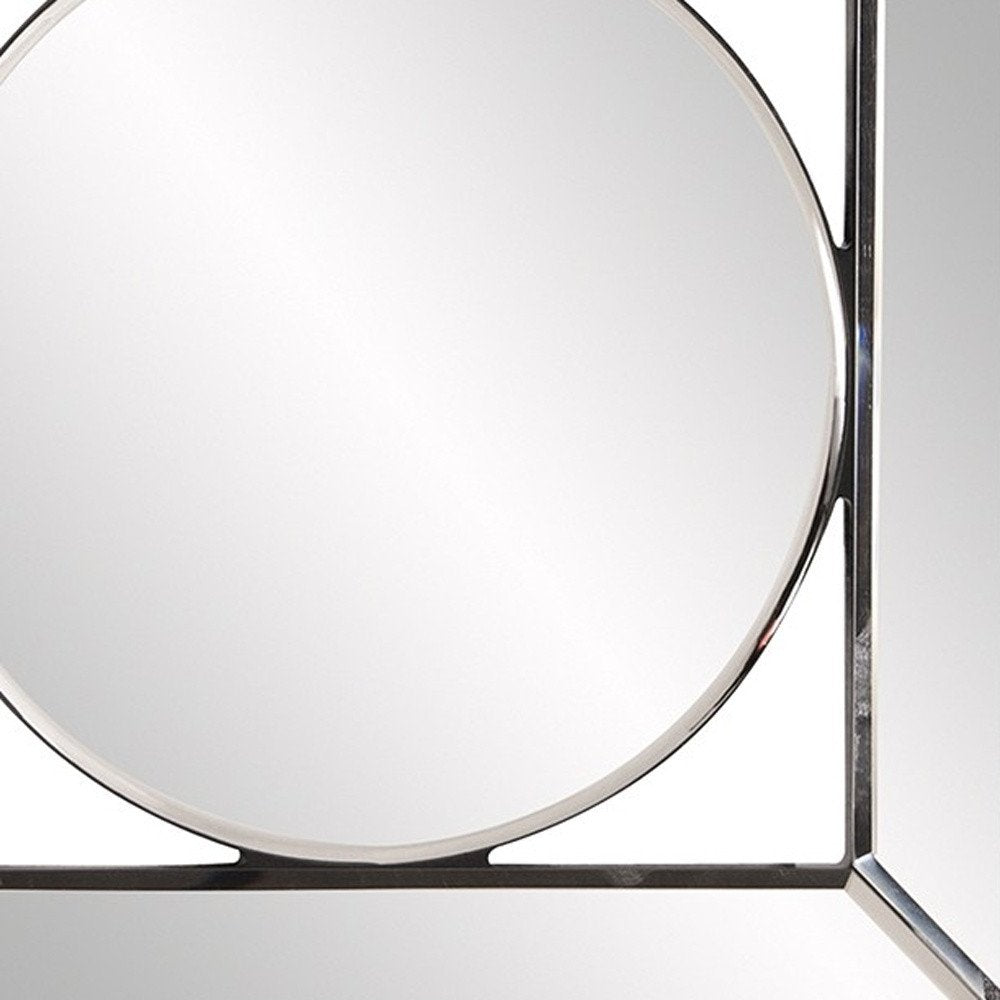 12" Round in Square Glass Framed Accent Mirror HomeRoots