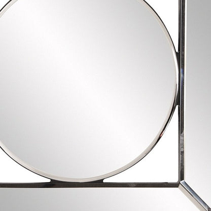 12" Round in Square Glass Framed Accent Mirror HomeRoots