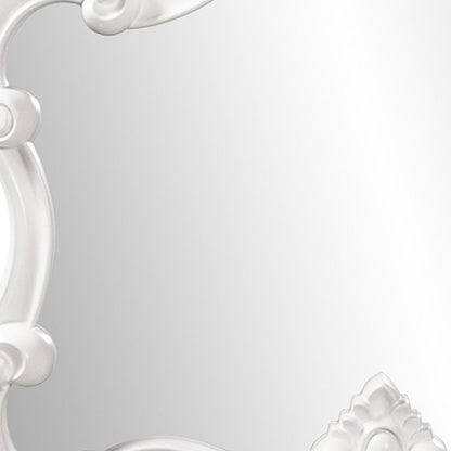 28" White Baroque Framed Accent Mirror HomeRoots