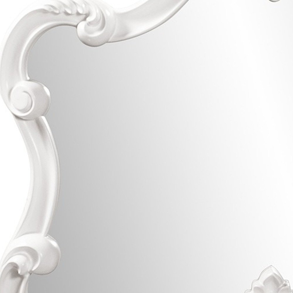 28" White Baroque Framed Accent Mirror HomeRoots