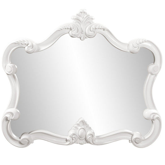 28" White Baroque Framed Accent Mirror HomeRoots
