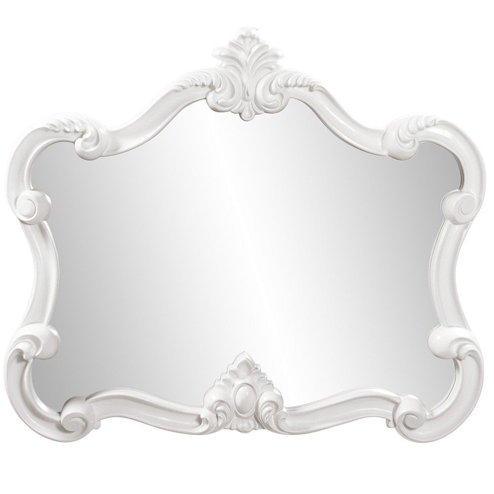 28" White Baroque Framed Accent Mirror HomeRoots